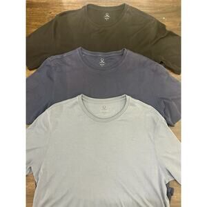 (3) Q Custom Clothiers Blue / Black Short Sleeve T Shirt Lot Pima Cotton EUC!